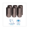 Trash Bags | Boardwalk V8046EKKR01 45 Gallon 19 microns 40 in. x 46 in. High-Density Can Liners - Black (25 Bag/Roll, 6 Roll/Carton) image number 3