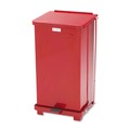 Trash & Waste Bins | Rubbermaid Commercial FGST12EPLRD 6.5 Gallon Steel Defenders Heavy-Duty Steel Step Can - Red image number 0