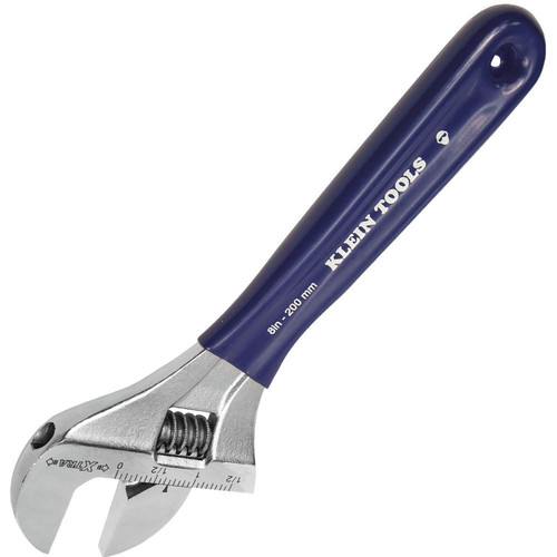 Adjustable Wrenches | Klein Tools D509-8 8 in. Extra-Wide Jaw Adjustable Wrench - Blue Handle image number 0