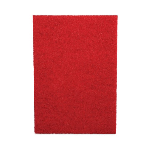 Cleaning Cloths | Boardwalk 7100115839 28 in. x 14 in. Buffing Floor Pads - Red (10/Carton) image number 0
