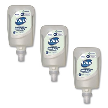 Dial Professional 16706 1.2 Liter Antibacterial Gel Hand Sanitizer Refill for FIT Manual Dispenser - Fragrance-Free (3/Carton)