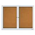  | Quartet 2124 48 in. x 36 in. Cork/Fiberboard Enclosed Cork Bulletin Board - Silver Aluminum Frame image number 0