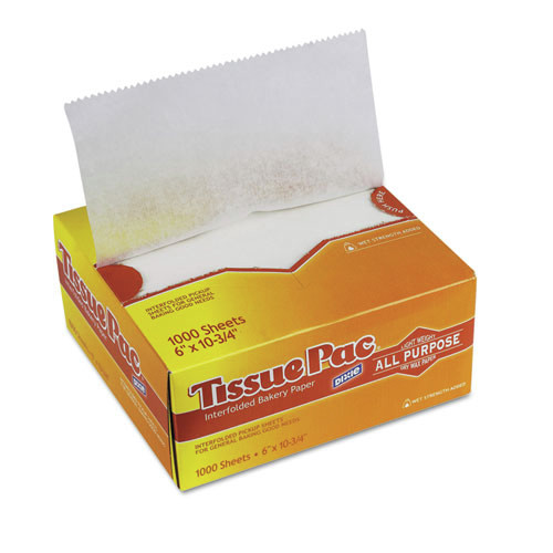 Paper Towels and Napkins | Dixie DIX T6 6 in. x 10-3/4 in. Tissue-Pac Lightweight Dry Waxed Interfolding Tissue - White (1000/Pack) image number 0