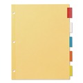Office Jansan | Office Essentials 11465 11 in. x 8.5 in. 5-Tab Plastic Insertable Dividers - Assorted Tabs (1-Set) image number 4