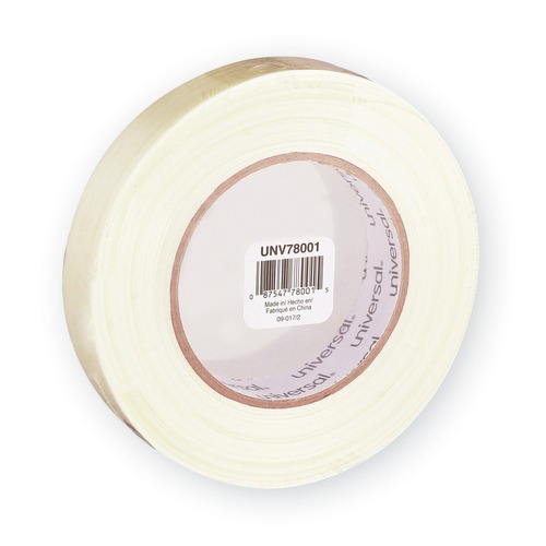 Office Jansan | Universal UNV78001 24 mm x 54.8 m 3 in. Core 190# Medium Grade Filament Tape - Clear (1-Roll) image number 0