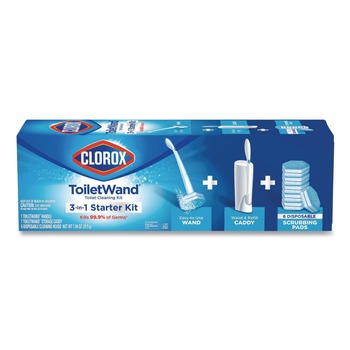 Clorox 03191 ToiletWand Disposable Toilet Cleaning System with Caddy and Refills - White (1-Kit)