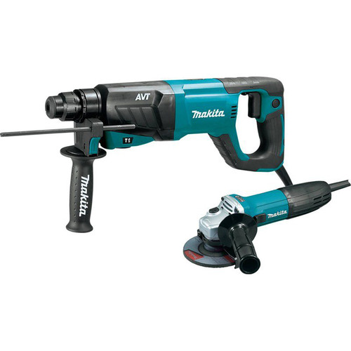 Combo Kits | Makita HR2641X1 1 in. AVT Rotary Hammer and 1/2 in. Angle Grinder Combo Kit image number 0