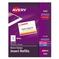Office Jansan | Avery 05392 3 in. x 4 in. Horizontal/Vertical Name Badge Insert Refills - White (300/Box) image number 0