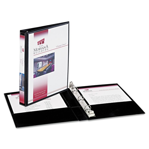 Office Jansan | Avery 27725 8.5 in. x 5.5 in. 0.5 in. Capacity 3 Rings Mini Size Durable View Binder with Round Rings - Black image number 0