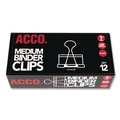 Office Jansan | ACCO A7072050B Medium Binder Clips - Black/Silver (1-Dozen) image number 0