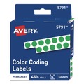 Office Jansan | Avery 05791 0.25 in. Diameter Handwrite-Only Permanent Self-Adhesive Round Color-Coding Labels in Dispensers - Green (450/Pack) image number 0