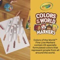 Markers | Crayola 58-7810 Colors of the World Fine Bullet Tip Washable Markers - Assorted Colors (24/Pack) image number 7