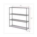  | Alera ALESW207218BA BA Plus 72 in. x 18 in. x 72 in. 4-Shelf Wire Shelving Kit - Black Anthracite Plus image number 1