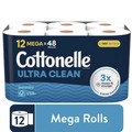 Cleaning Cloths | Cottonelle 55480 Ultra CleanCare 1-Ply Septic Safe Strong Bath Tissue Toilet Paper - White (4/Carton) image number 4