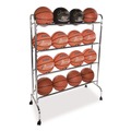Utility Carts | Champion Sports BRC4 17 in. x 41 in. x 53 in. 132 lb Capacity Powder-Coated Ball Cart - Silver image number 4