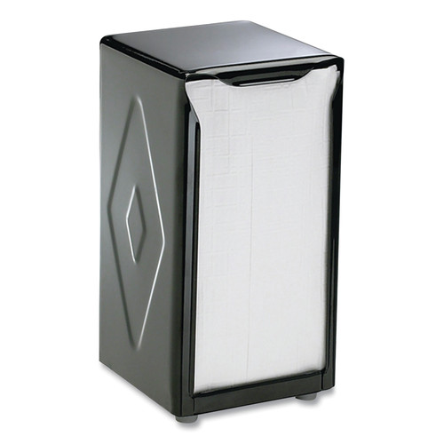 Just Launched | San Jamar H900BK 3-3/4 in. x 4 in. x 7-1/2 in. Capacity: 150, Tall Fold, Tabletop Napkin Dispenser - Black image number 0