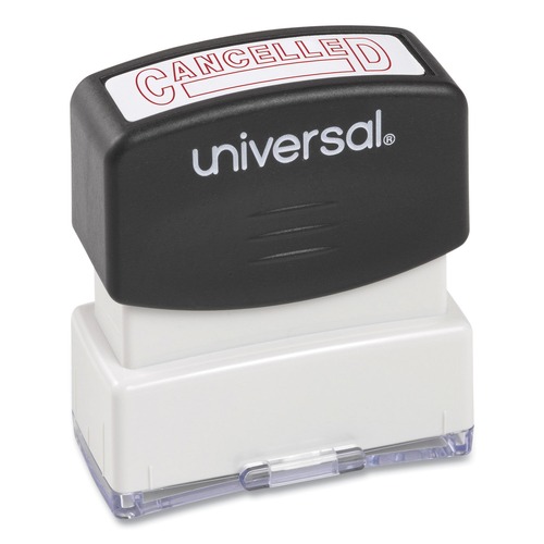  | Universal UNV10045 Pre-Inked One-Color CANCELLED Message Stamp - Red image number 0