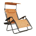 Outdoor Living | Bliss Hammock GFC-457XWAL 360 lbs. Capacity 33 in. Zero Gravity Chair with Adjustable Sun-Shade - 2XL, Almond image number 0