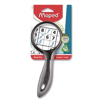 Maped Helix 3 in. Diameter Plastic Lens 2.5X Soft Touch Large Magnifying Glass - Random Assorted Color