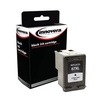 Innovera Remanufactured 240 Page-Yield Ink Replacement for 67XL (3YM57AN) - Black