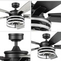 Ceiling Fans | Honeywell 51855-45 52 in. Remote Control Industrial Style Indoor LED Ceiling Fan with Light - Matte Black image number 5