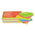  | Universal UNV35612 100 Sheet 3 in. x 3 in. Self-Stick Note Pads - Assorted Neon Colors (12/Pack) image number 1