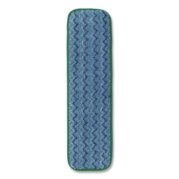 Rubbermaid Commercial 18.5 in. x 5.5 in. x 0.5 in. Microfiber Wet Mopping Pad - Green (12/Carton)