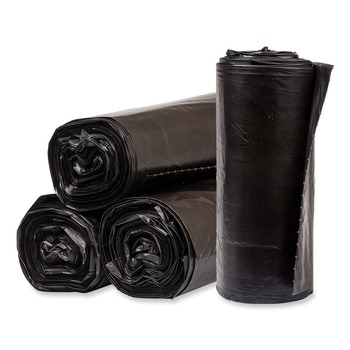 Pitt Plastics 38 in. x 58 in. 1.7 mil 60 gal. Eco Strong Plus Can Liners - Black (100/Carton)