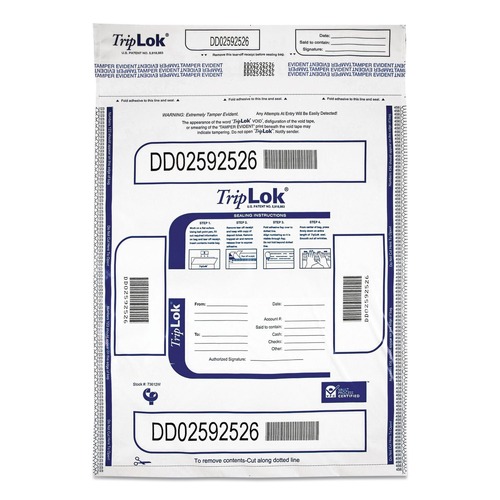 Office & Office Supplies | TripLOK 585043 12 in. x 16 in. Plastic Deposit Bag - White (100/Pack) image number 0