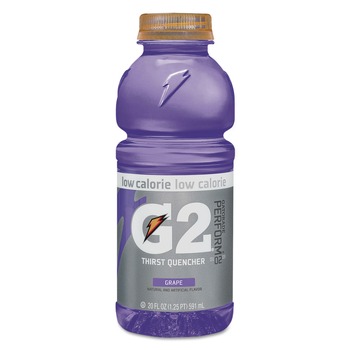 Gatorade G2 Perform 02 20 oz. Bottle Low-Calorie Thirst Quencher - Grape (24/Carton)