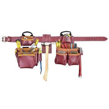 PRODUCTS | CLC 21455 19 Pocket - Top of the Line Pro Framer's Heavy Duty Leather Combo Tool Belt System - Large