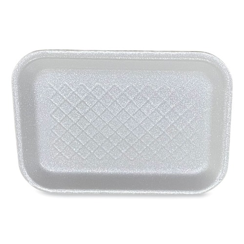 Bulk Savings Pricing 2 | GEN 2SWH 8.5 in. x 6 in. x 0.7 in. #2S Meat Trays - White (500/Carton) image number 0