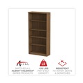  | Alera ALEVA636632WA 31.75 in. x 14 in. x 64.75 in. Valencia Series 5-Shelf Bookcase - Modern Walnut image number 7