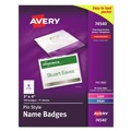 Office Jansan | Avery 74540 4 in. x 3 in. Top Load Pin-Style Badge Holder with Laser/Inkjet Insert - White (100/Box) image number 0