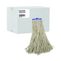 Mops | Boardwalk BWK720C 20 oz. Economical Lie-Flat Cotton Fiber Mop Head - White (12/Carton) image number 0