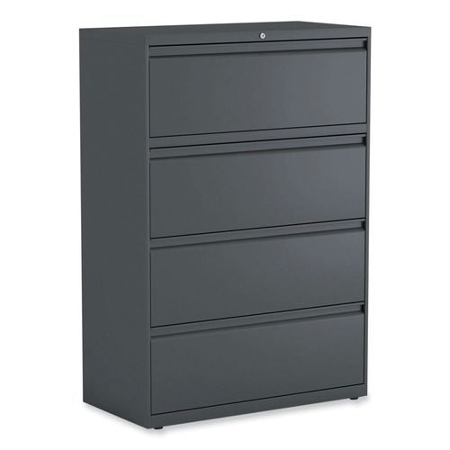  | Alera 25495 36 in. x 18.63 in. x 52.5 in. 4-Drawer Lateral File - Charcoal image number 0