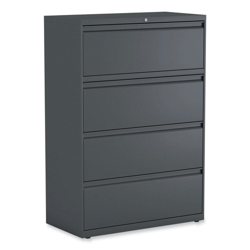  | Alera 25495 36 in. x 18.63 in. x 52.5 in. 4 Legal/Letter/A4/A5 Size Lateral File Drawers - Charcoal image number 0