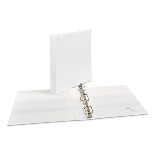 Office Jansan | Avery 09301 11 in. x 8.5 in. 3 Rings 1 in. Capacity Durable View Binder with DuraHinge and EZD Rings - White image number 0