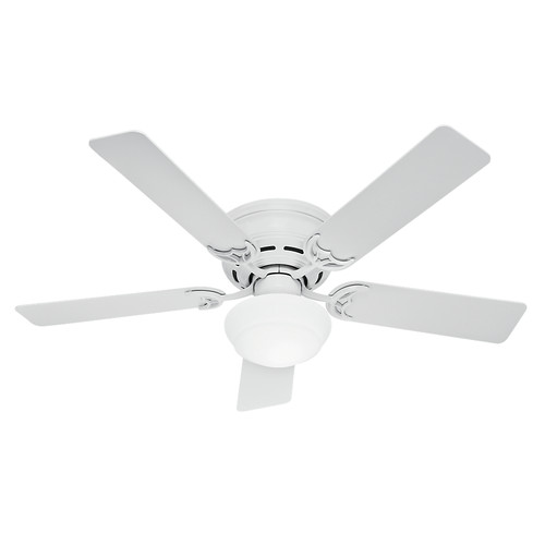 Ceiling Fans | Hunter 53075 52 in. Low Profile III Plus White Ceiling Fan with Light image number 0
