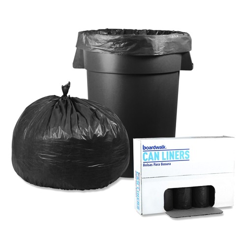 Trash & Waste Bins | Boardwalk H7658SGKR01 38 in. x 58 in. 1.1 mil 60 gal. Low-Density Waste Can Liners - Gray (100/Carton) image number 0