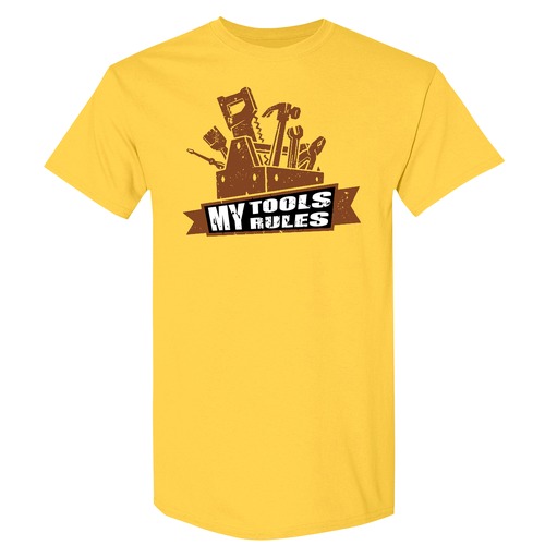Shirts | Buzz Saw PR123482L "My Tools Rule" Premium Cotton Tee Shirt - Large, Yellow image number 0