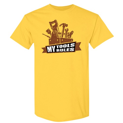 Shirts | Buzz Saw PR123482M "My Tools Rule" Premium Cotton Tee Shirt - Medium, Yellow image number 0