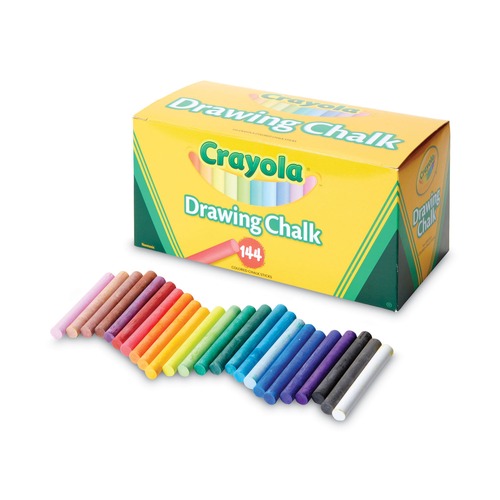 Office Jansan | Crayola 510400 3.19 in. x 0.38 in. Colored Drawing Chalk - Assorted Colors (144/Set) image number 0