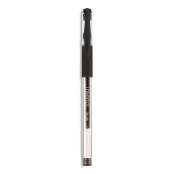 Universal UNV39514 Fine 0.5 mm, Comfort Grip Gel Pen - Black Ink, Clear Barrel (1 Dozen)