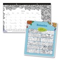 Calendars & Planners | Blueline C2917001 12-Month (Jan to Dec): 2026 17.75 in. x 10.88 in. Monthly Coloring Artwork Desk Pad Calendar - Black Binding/Clear Corners image number 1