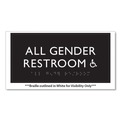 Floor Signs | Headline Sign 69921 4 in. x 8 in. All Gender Restroom Accessible Plastic ADA Sign - Clear/White image number 1