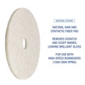 Cleaning Cloths | Boardwalk BWK4019NAT 19 in. Diameter Natural Burnishing Floor Pads - White (5/Carton) image number 4