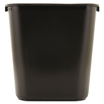 Rubbermaid Commercial FG295600BLA 7 gal. Rectangular, Deskside Plastic Wastebasket - Black
