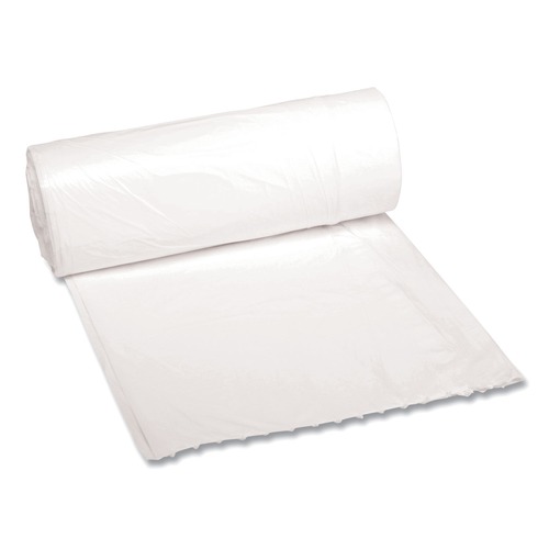 Trash Bags | Boardwalk H4823LWKR01 Waste Can Liners, 8-10gal, 24 x 23, .4mil, White (25 Bags/Roll, 20 Rolls/Carton) image number 0