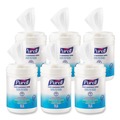 Cleaning & Janitorial Supplies | PURELL 9031-06 6 in. x 7 in. Unscented Hand Sanitizing Wipes Alcohol Formula - White, (175/Canister, 6 Canisters/Carton) image number 0